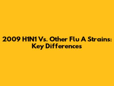 2009 H1N1 Vs. Other Flu A Strains: Key Differences