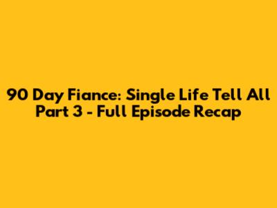 90 Day Fiance: Single Life Tell All Part 3 - Full Episode Recap