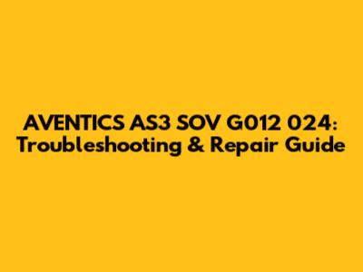 AVENTICS AS3 SOV G012 024: Troubleshooting & Repair Guide
