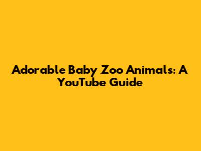 Adorable Baby Zoo Animals: A YouTube Guide