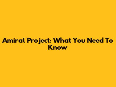 Amiral Project: What You Need To Know