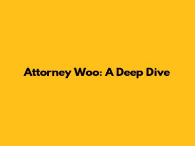 Attorney Woo: A Deep Dive