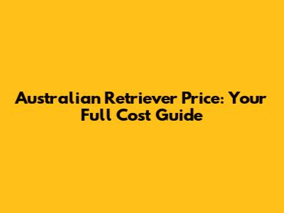 Australian Retriever Price: Your Full Cost Guide