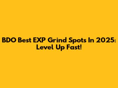 BDO Best EXP Grind Spots In 2025: Level Up Fast!