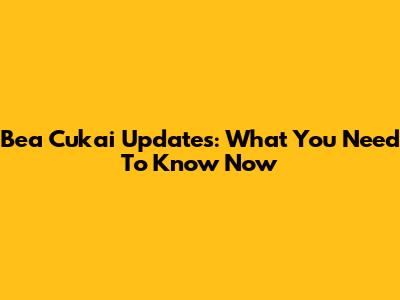 Bea Cukai Updates: What You Need To Know Now