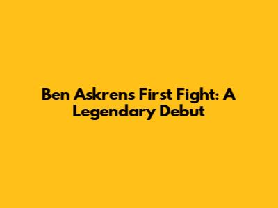 Ben Askren's First Fight: A Legendary Debut