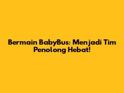 Bermain BabyBus: Menjadi Tim Penolong Hebat!
