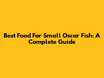 Best Food For Small Oscar Fish: A Complete Guide