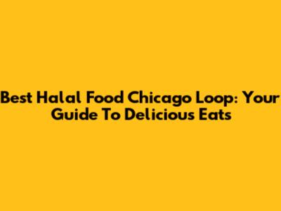 Best Halal Food Chicago Loop: Your Guide To Delicious Eats
