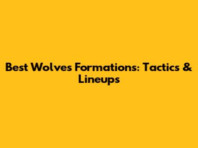 Best Wolves Formations: Tactics & Lineups