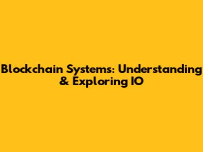 Blockchain Systems: Understanding & Exploring IO