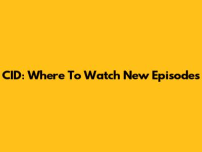 CID: Where To Watch New Episodes