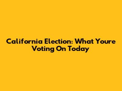 California Election: What You're Voting On Today