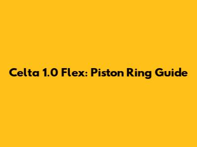 Celta 1.0 Flex: Piston Ring Guide