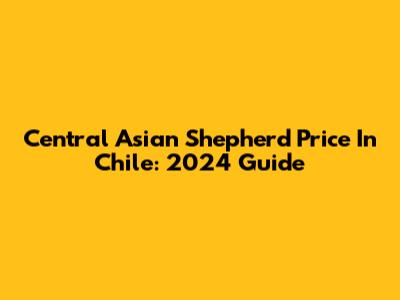 Central Asian Shepherd Price In Chile: 2024 Guide
