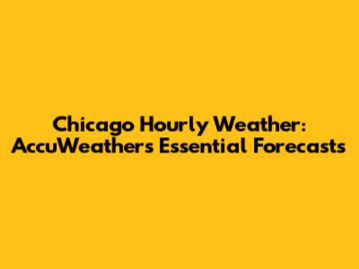 Chicago Hourly Weather: AccuWeather's Essential Forecasts