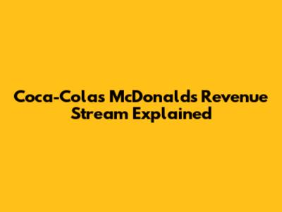 Coca-Cola's McDonald's Revenue Stream Explained