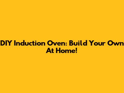 DIY Induction Oven: Build Your Own At Home!