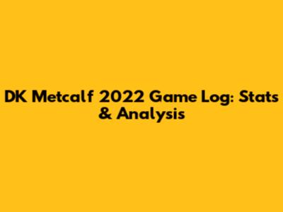 DK Metcalf 2022 Game Log: Stats & Analysis