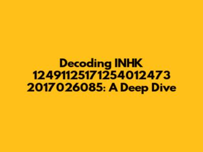 Decoding INHK 12491125171254012473 2017026085: A Deep Dive