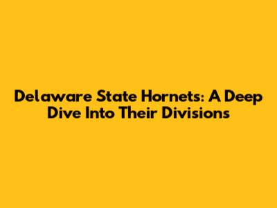 Delaware State Hornets: A Deep Dive Into Their Divisions