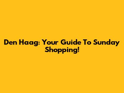 Den Haag: Your Guide To Sunday Shopping!