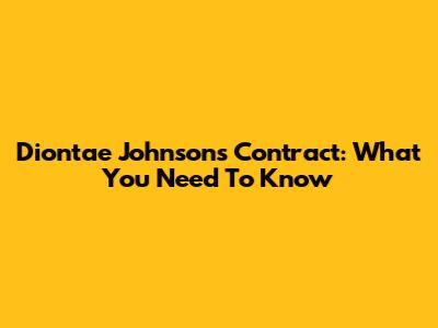 Diontae Johnson's Contract: What You Need To Know