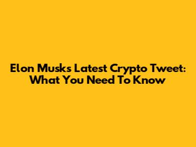 Elon Musk's Latest Crypto Tweet: What You Need To Know