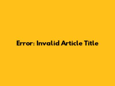 Error: Invalid Article Title