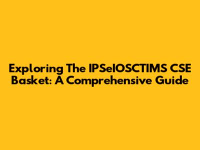 Exploring The IPSeIOSCTIMS CSE Basket: A Comprehensive Guide