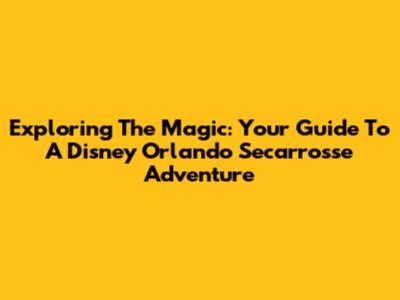 Exploring The Magic: Your Guide To A Disney Orlando Secarrosse Adventure
