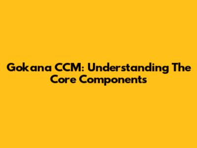 Gokana CCM: Understanding The Core Components
