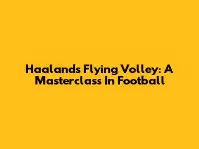 Haaland's Flying Volley: A Masterclass In Football