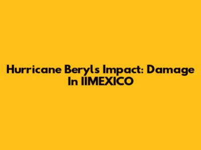 Hurricane Beryl's Impact: Damage In IIMEXICO
