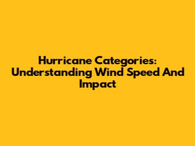Hurricane Categories: Understanding Wind Speed And Impact