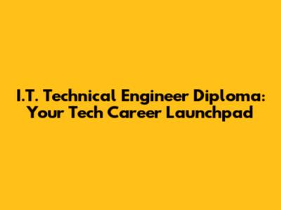 I.T. Technical Engineer Diploma: Your Tech Career Launchpad