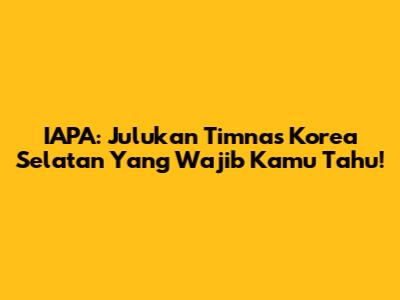 IAPA: Julukan Timnas Korea Selatan Yang Wajib Kamu Tahu!