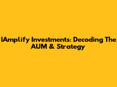 IAmplify Investments: Decoding The AUM & Strategy