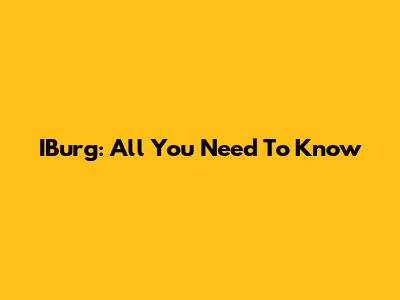 IBurg: All You Need To Know