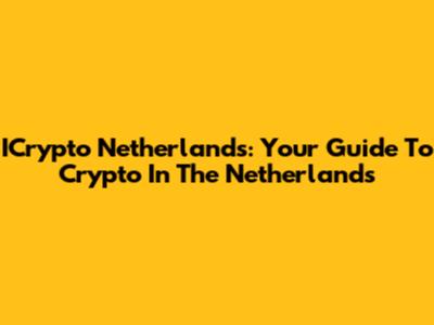 ICrypto Netherlands: Your Guide To Crypto In The Netherlands