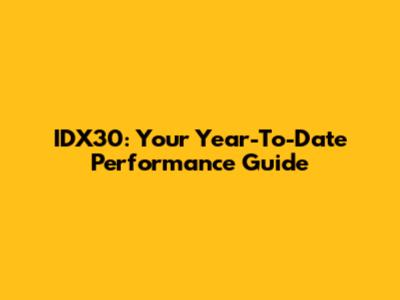 IDX30: Your Year-To-Date Performance Guide