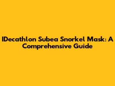 IDecathlon Subea Snorkel Mask: A Comprehensive Guide