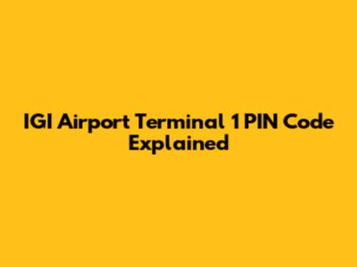 IGI Airport Terminal 1 PIN Code Explained