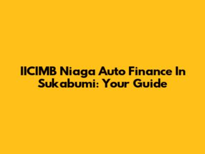IICIMB Niaga Auto Finance In Sukabumi: Your Guide