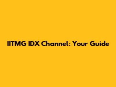 IITMG IDX Channel: Your Guide