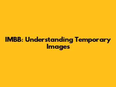 IMBB: Understanding Temporary Images