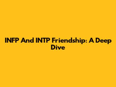 INFP And INTP Friendship: A Deep Dive