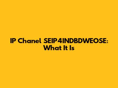 IP Chanel SEIP4INDBDWEOSE: What It Is