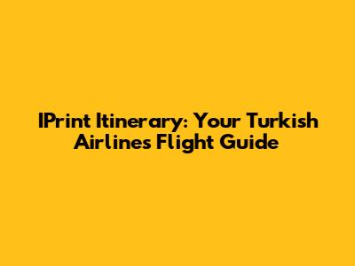 IPrint Itinerary: Your Turkish Airlines Flight Guide