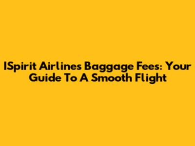ISpirit Airlines Baggage Fees: Your Guide To A Smooth Flight